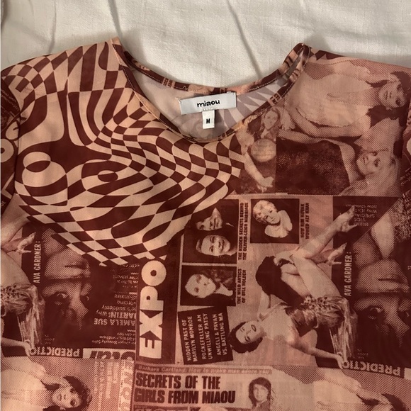 Miaou Mini Tee in Brown/Multi color